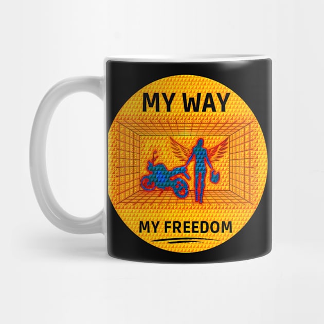 motorcycle my way my freedom by UMF - Fwo Faces Frog